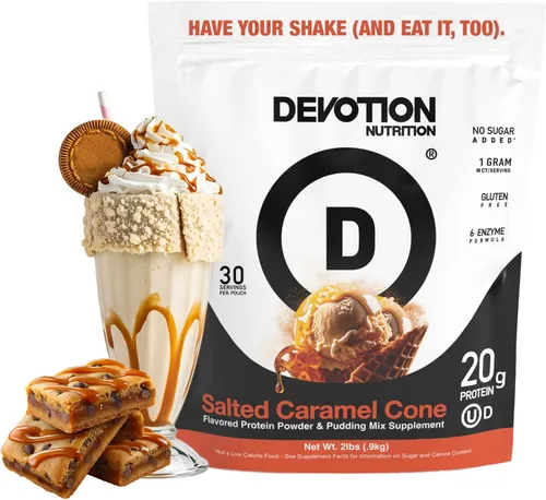 Vista 18 de Devotion Nutrition Brownie - Proteína en polvo para batidos, hornear, brownies, postres, 0.71 oz de aislado de suero y mezcla de caseína, sin azúcar