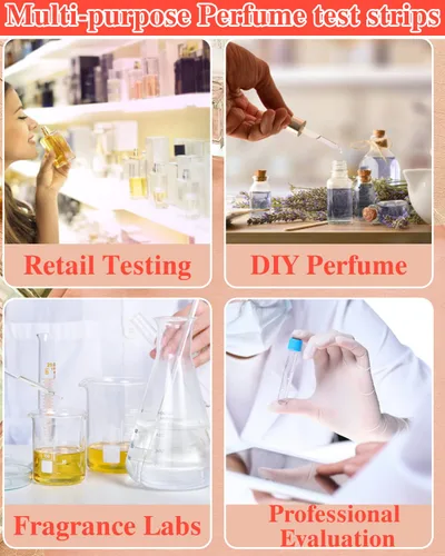 Vista 6 de 1000 tiras probadoras de fragancias, tiras de prueba de papel perfume, desechables, aceites esenciales, probador de papel para prueba