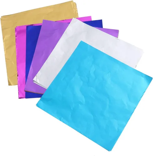 Vista 8 de BESTONZON Paquete de regalo de hoja metálica de papel de papel de 200 piezas para embalaje de dulces de chocolate