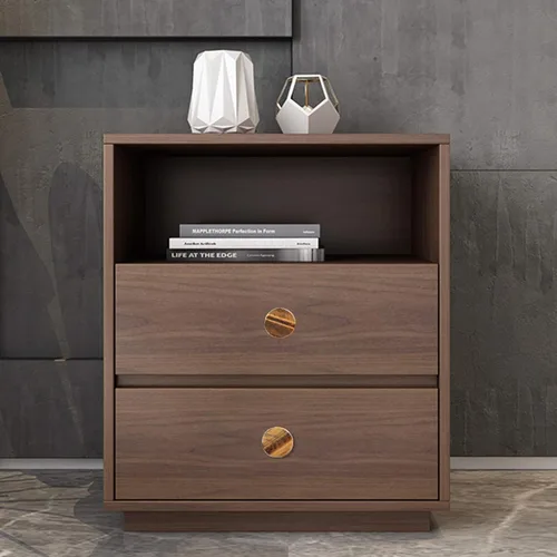 Vista 3 de Amogeeli 4 pomos de latón con piedra de ojo de tigre con tornillos, mango redondo decorativo para gabinete