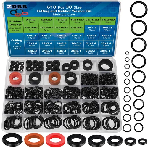 Vista 22 de ZDBB 1000 piezas 18 tamaños Kit de juntas tóricas + Kit surtido de 18 tamaños de arandelas de goma para fontanería, grifos, tubería de agua