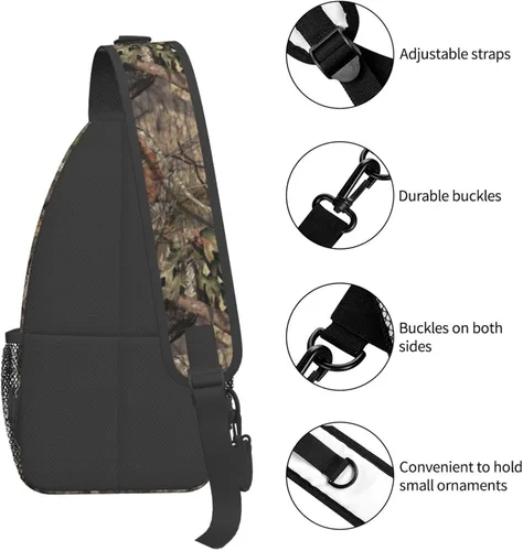 Vista 4 de VOOHDDY Bolso cruzado para mujeres y hombres, mochila de viaje para senderismo, bandolera, bolsa de pecho, casual, bolsa deportiva