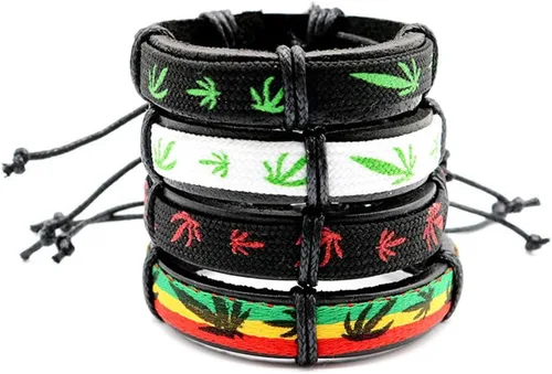 Vista 2 de Pulsera de 420 hojas, 4 piezas, Cuero