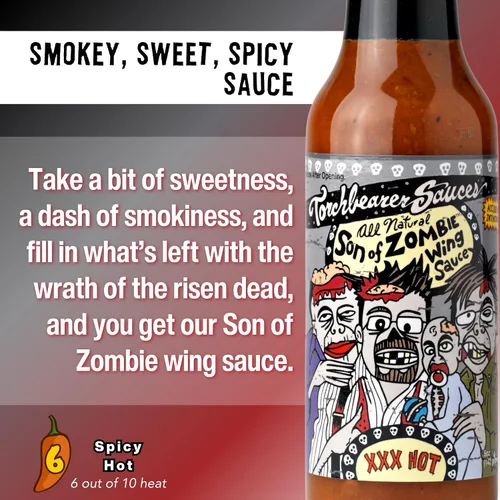 Vista 6 de Torchbearer Sauces Best-Sellers Mini juego de regalo de salsa picante, 1.7 onzas, paquete de 3 – Zombie Apocalypse, Garlic Reaper, Son of Zombie