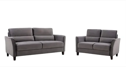 Vista 19 de Container Furniture Direct Stoughton - Sofá biplaza tapizado moderno de mediados de siglo con brazos inclinados para sala de estar, 57.88 pulgadas