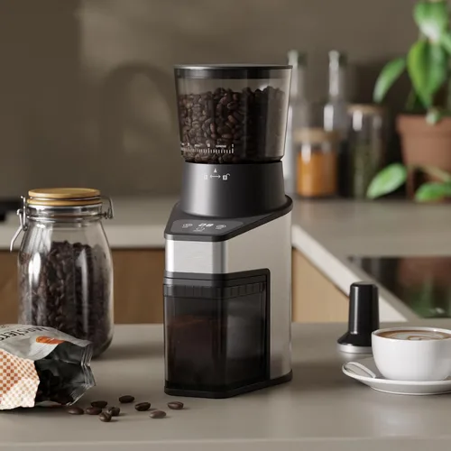 Vista 8 de Molinillo cónico de granos de café, 60 ajustes, antiestático, negro