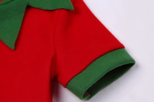 Vista 4 de Simplecc Christmas Elf Costume for Kids Girls Santa's Helper Costume Xmas Festive Elf Dress Outfit with Hat Shoes Stockings