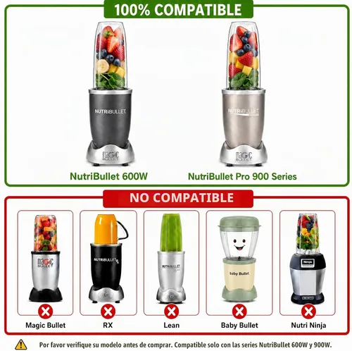 Vista 8 de Piezas de repuesto de 32 oz (2 unidades) Vasos de repuesto para licuadora compatibles con NutriBullet 600w y 900w Blender
