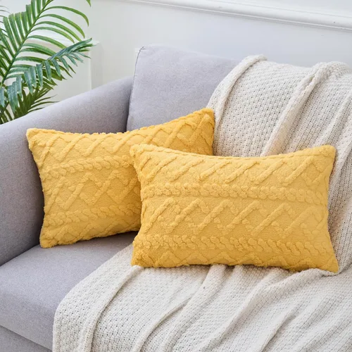 Vista 17 de uxcell Juego de 2 fundas de almohada de felpa de lana sintética, fundas de almohada con patrones geométricos, fundas de almohada decorativas