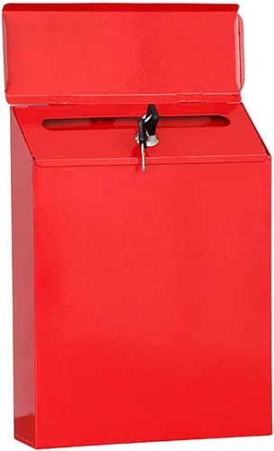Vista 3 de NC Iron Buzón vertical colgante de seguridad montado en la pared Sugerencia Caja de envío seguro Papeleo Periódicos Revistas Caja Postbuzón