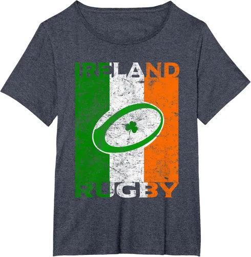 Vista 72 de Camiseta de rugby irlandés con la bandera de Irlanda, regalo vintage Negro