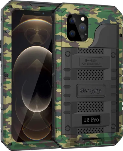 Vista 47 de Beasyjoy Funda para iPhone 12 - Impermeable, Grado Militar Resistente a Golpes con Protector de Pantalla Integrado, Protección Completa del Cuerpo