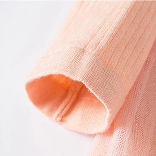 Vista 3 de Ropa de vestir de princesa de punto para otoño e invierno de manga larga de tul sólido para niñas de 1 a 5 años rosa 2 a 3 años