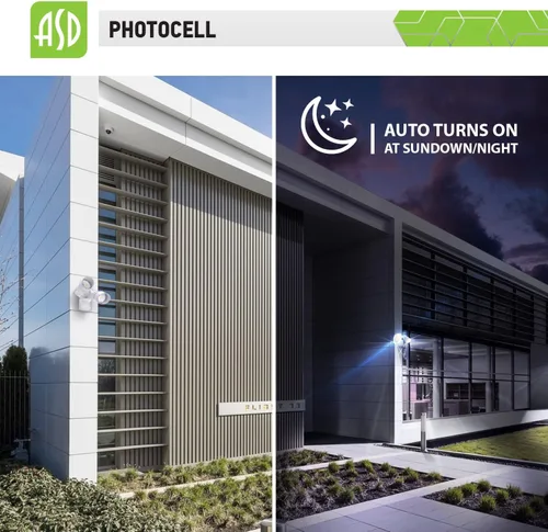 Vista 5 de ASD Luz LED de seguridad para exteriores de 25 W, 2500 lm, luz de inundación con sensor de movimiento, 3000 K/4000 K/5000 K, IP65 impermeable