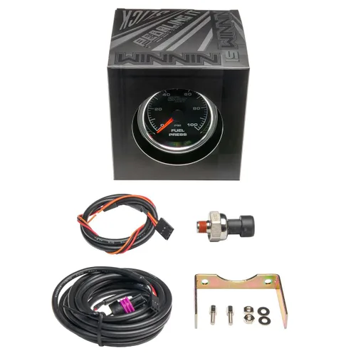Vista 7 de GlowShift Kit de medidor de presión de combustible Racing de 2-5/8 pulgadas de 100 PSI, incluye sensor electrónico, esfera negra, retroiluminación