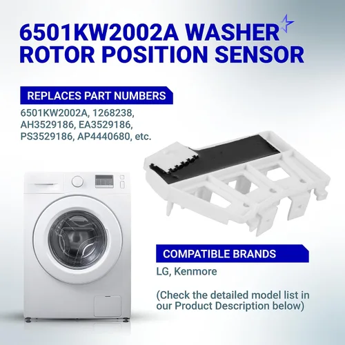 Vista 4 de 6501KW2002A Conjunto de sensor de posición del rotor de lavadora para sensor de pasillo L-G de BlueStars – Reemplaza 6501KW2002B PS3529186 4962510