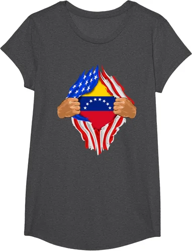 Vista 45 de Camiseta Venezuelan Blood Inside Me Regalo de la bandera de Venezuela, Blanco