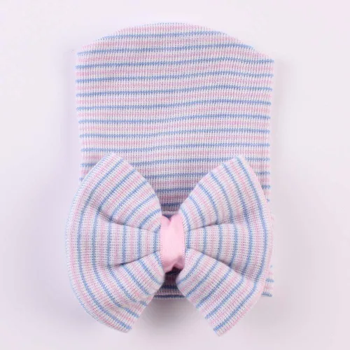 Vista 6 de upeilxd Newborn Hospital Hat Infant Baby Hat Caps with Bow Soft Cute Nursery Beanie Hat