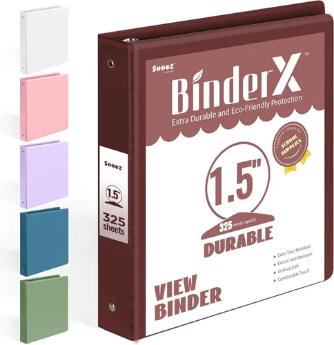 Vista 34 de BinderX - Carpeta de 3 anillos redondos extraduradera de 1 pulgada, se adapta a 175 hojas de papel de 8.5 x 11 pulgadas, cubierta personalizable