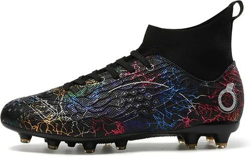 Vista 2 de Men's Soccer Shoes High-Top Soccer Cleats Outdoor Breathable Athletic Professional Spikes Youth Boys Football Shoes Unisex