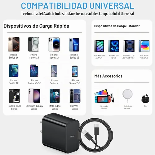 Vista 4 de Cargador USB C tipo C de carga rápida de 10 pies de largo para iPhone 17, 16, 15, paquete de 3 cargadores rápidos USB C para iPhone 17/17 Plus/17