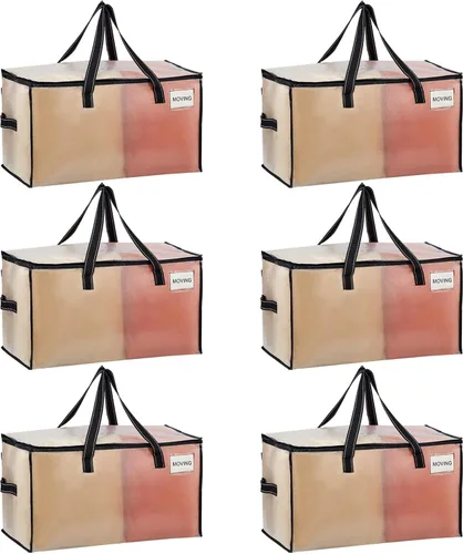 Vista 10 de VENO Paquete de 4 bolsas de mudanza resistentes, bolsas de almacenamiento de ropa y edredón con ventana transparente, suministros de embalaje
