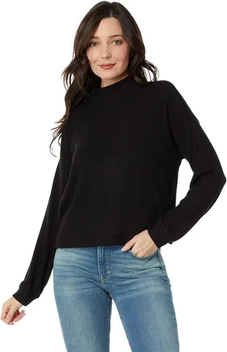 Vista 4 de Lucky Brand Top de cuello alto falso con burbujas Cloud Rib para mujer Nostalgia Rose