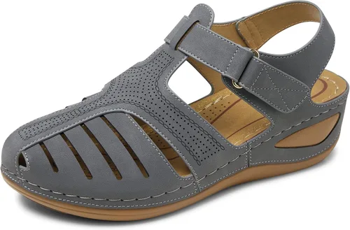 Vista 12 de SHIBEVER Sandalias de cuña para mujer Verano: zapatos elegantes con 16 Azul