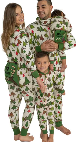 Vista 13 de Lazy One - Pijamas navideñas a juego con solapa trasera; para perros, bebés, niños, adolescentes y adultos