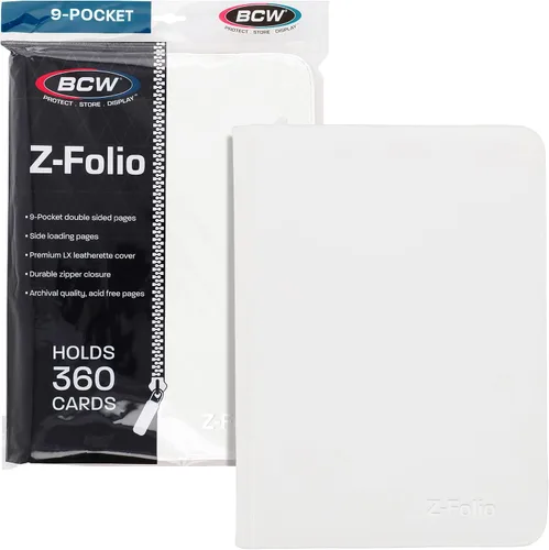 Vista 9 de BCW Z-Folio - Álbum LX de 9 bolsillos - Negro Organizador de tarjetas con cremallera segura Carpeta de colección de tarjetas de cuero sintético