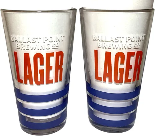 Vista 2 de Ballast Point Brewing Company Lager - Vasos de cerveza de 16 onzas, juego de dos (2)