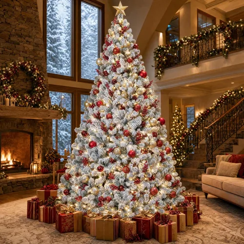 Vista 13 de Árbol de Navidad preiluminado de 6 pies con 210 luces Verde-clásico