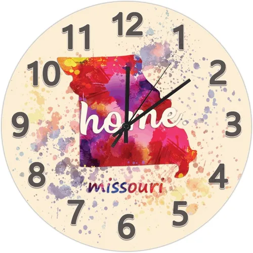 Vista 62 de UFunhome Reloj de pared con mapa del estado de Nevada, acuarela, Estados Unidos, reloj redondo de madera, funciona con pilas, silencioso, sin