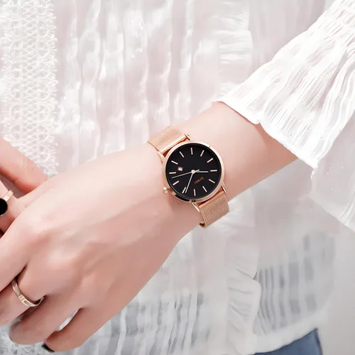 Vista 9 de MASTOP Relojes de cuarzo para mujer, ultrafinos, magníficos, simples, pequeños, pequeños, pulsera de acero con esfera pequeña