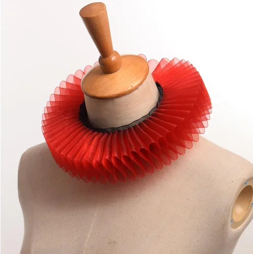 Vista 30 de GRACEART Elizabethan Dickens Ruff Cuello Payaso Collar Elizabeth Muñeca Ruffs Ruffle Cuff Bandas
