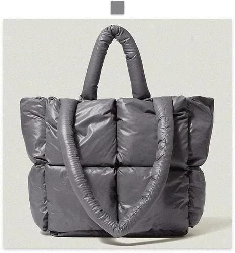 Vista 3 de Bolsa de mano acolchada grande para invierno, suave, acolchada, para hombro, de lujo, a la moda, para mujer