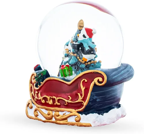 Vista 3 de Mini globo de nieve de agua con diseño de pingüino