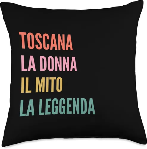 Vista 4 de Disegni Di Nomi Italiani Divertenti Per Toscana Divertido cojín italiano con el nombre Toscana, 16 x 16 pulgadas, multicolor