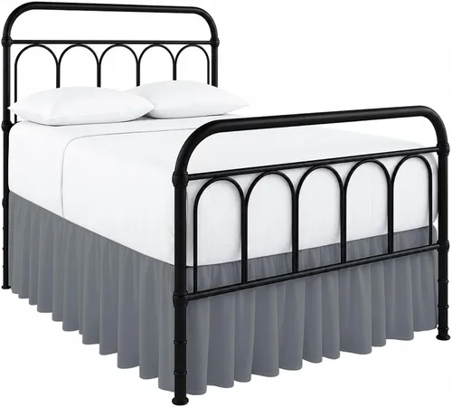 Vista 12 de Cottingon Falda de cama con volantes y esquinas divididas, volantes en polvo, caída de 12 pulgadas, 100 % microfibra, aspecto suave, brillante