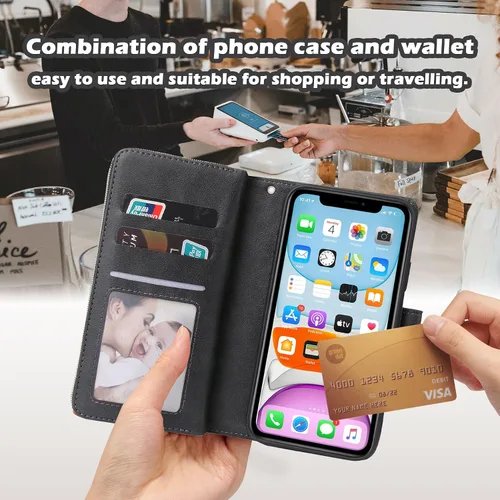 Vista 6 de Funda tipo cartera de cuero con 9 tarjetas para Samsung Galaxy S20 Series