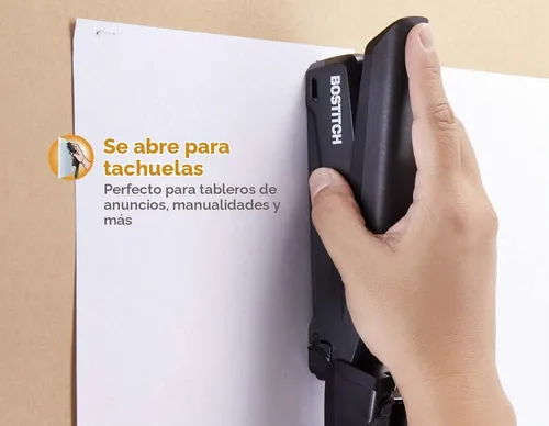 Vista 5 de Bostitch Office Executive - Engrapadora 3 en 1, incluye 210 grapas y removedor de grapas integrado, grapado con un dedo, sin esfuerzo, capacidad