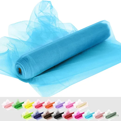 Vista 65 de Rollos de tela de tul, 54 pulgadas por 10 yardas (30 pies), cinta de tul para decoración de fiestas de boda, rollo de tela transparente en bobina