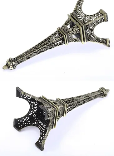 Vista 3 de Nightwolf® 5.9 pulgadas bronce Paris Torre Eiffel modelado hierro arte arte regalo para decoración del hogar estatuas