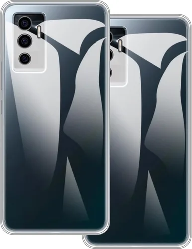 Vista 9 de Paquete de 2 fundas de TPU para Vivo V23E 5G - transparente+negro Negro (Clear+Black)