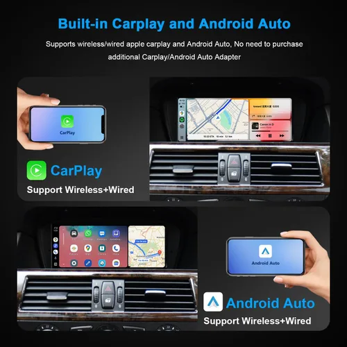 Vista 3 de PEMP Pantalla Linux de 8.8 pulgadas para BMW E60 E90 CCC con cable e inalámbrico CarPlay Retrofit Android Auto Display Mirror Link Car Radio