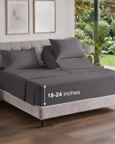 Vista 220 de Extra Deep Twin XL Sheet Set - 3 Piece College Dorm Room - White 01-Blanco