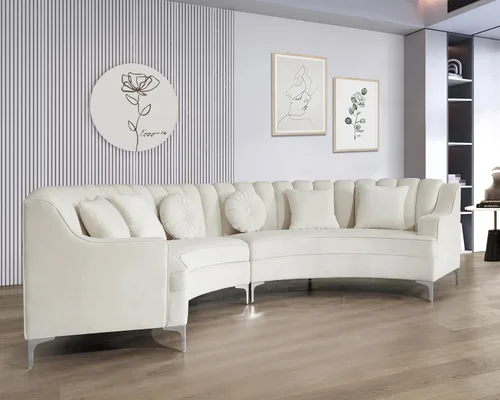 Vista 16 de Legend Vansen L - Sofá de terciopelo semicírculo de 141.34 pulgadas, sofá modular curvado de gran tamaño para sala de estar, oficina, apartamento