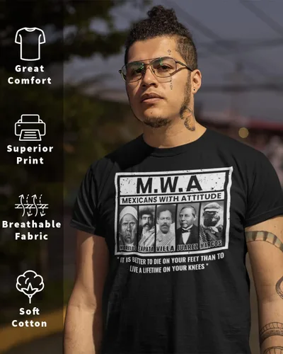 Vista 2 de ShirtBANC M.W.A. - Camisa para hombre mexicanos con actitud, icónica parodia mexicana