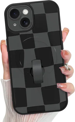 Vista 188 de KANGHAR Compatible con iPhone 17 Pro Case Spot Pattern - Negro Mancha rosada negra
