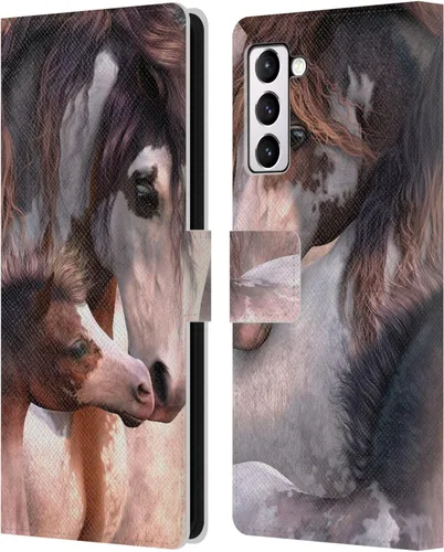 Vista 351 de Head Case Designs Officially Licensed Laurie Prindle A Morgan Christmas Western Stallion Leather Wallet Case Compatible with Samsung Galaxy A07 4G